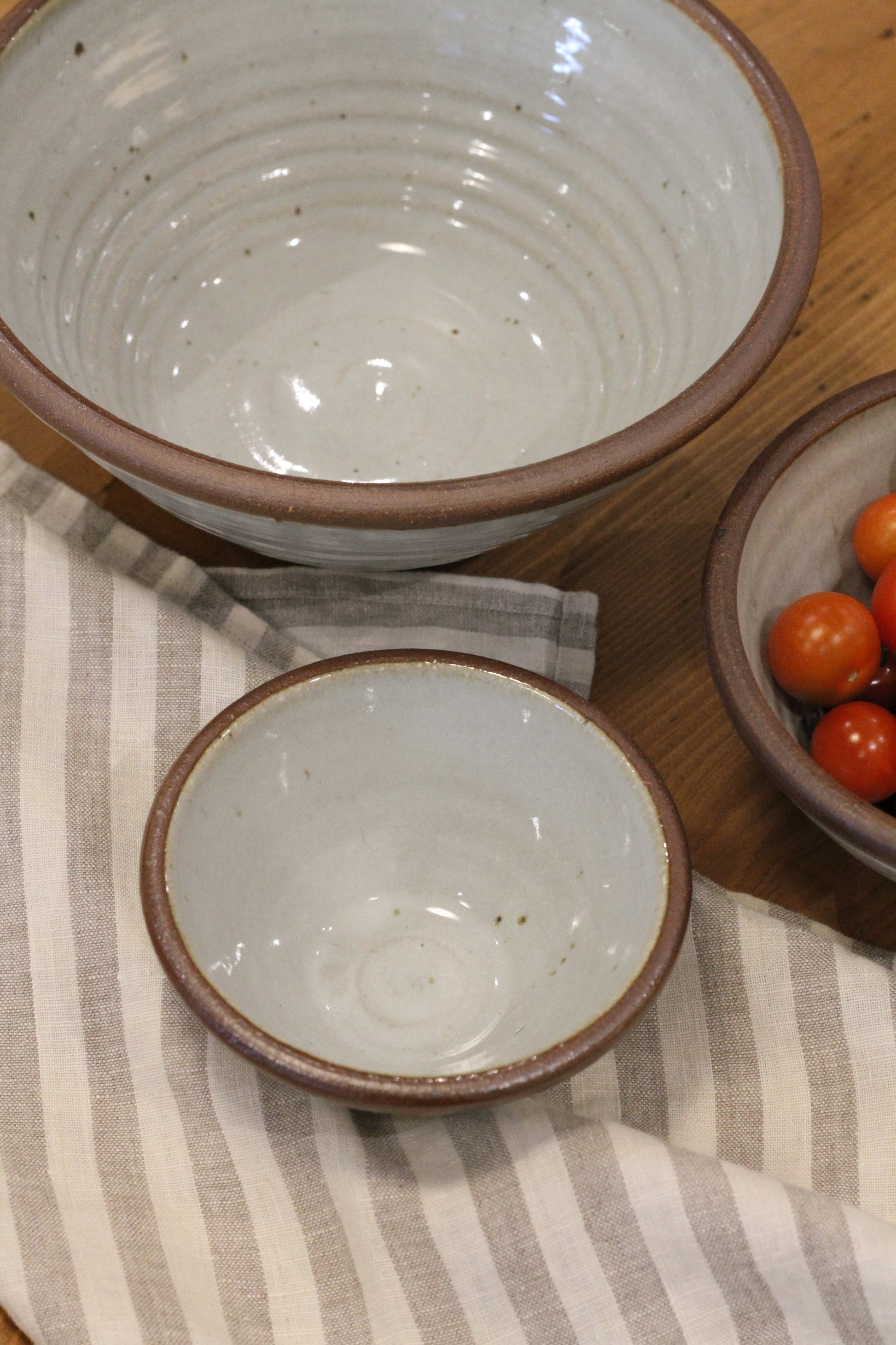 leach pottery bowl in dolomite glaze available in three sizes
