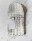 Linen Oven Mitt - Fine Black Stripe