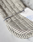 striped linen oven mitt 