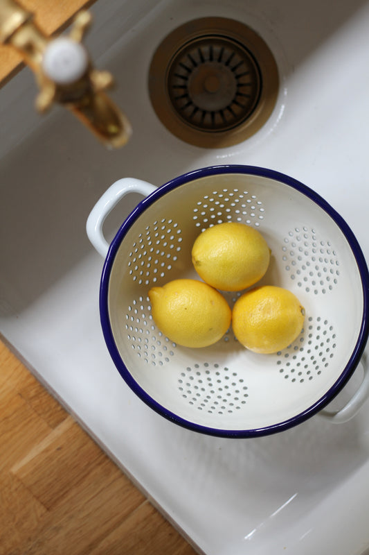 white enamel 20cm colander 