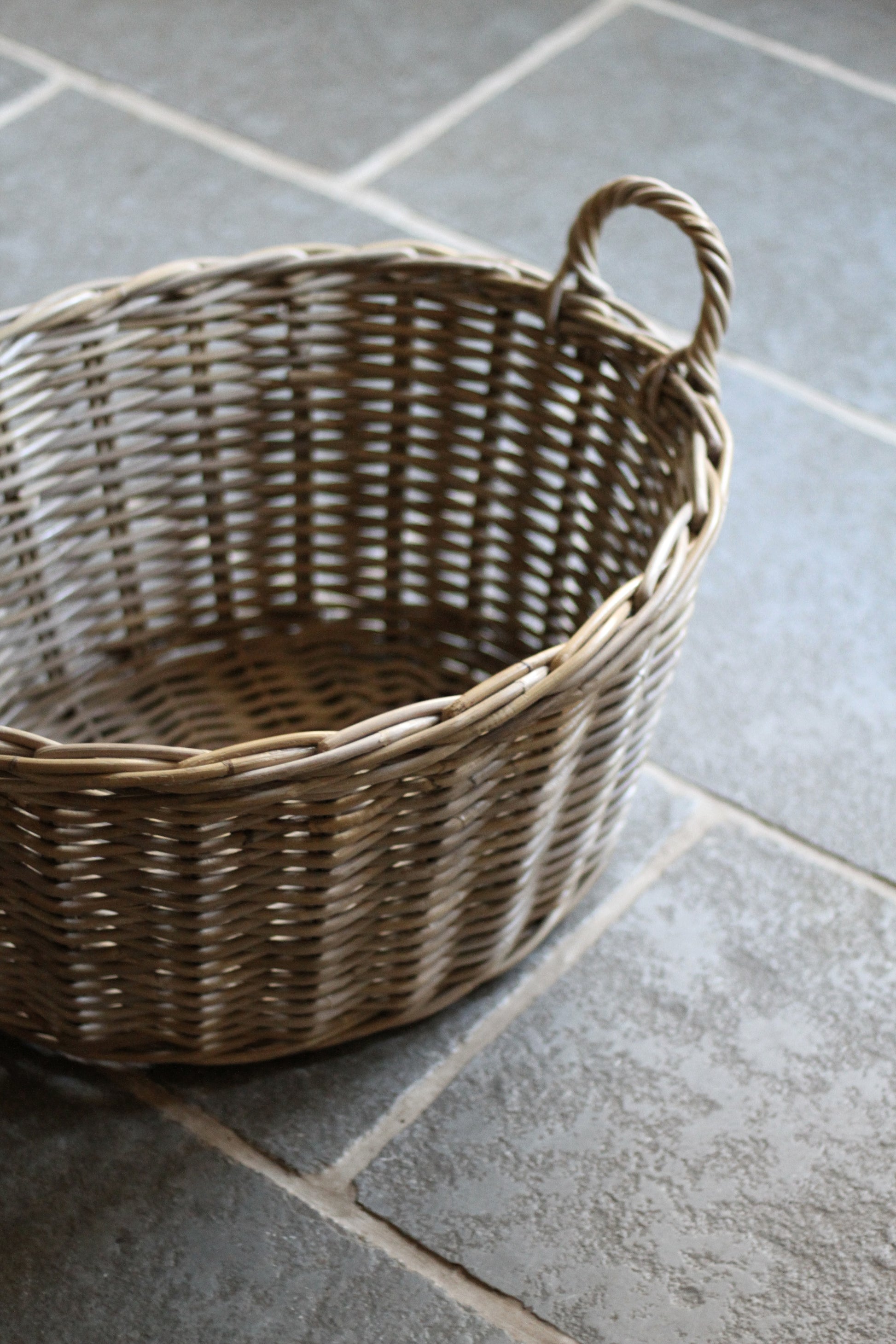 grey rattan laundry basket 