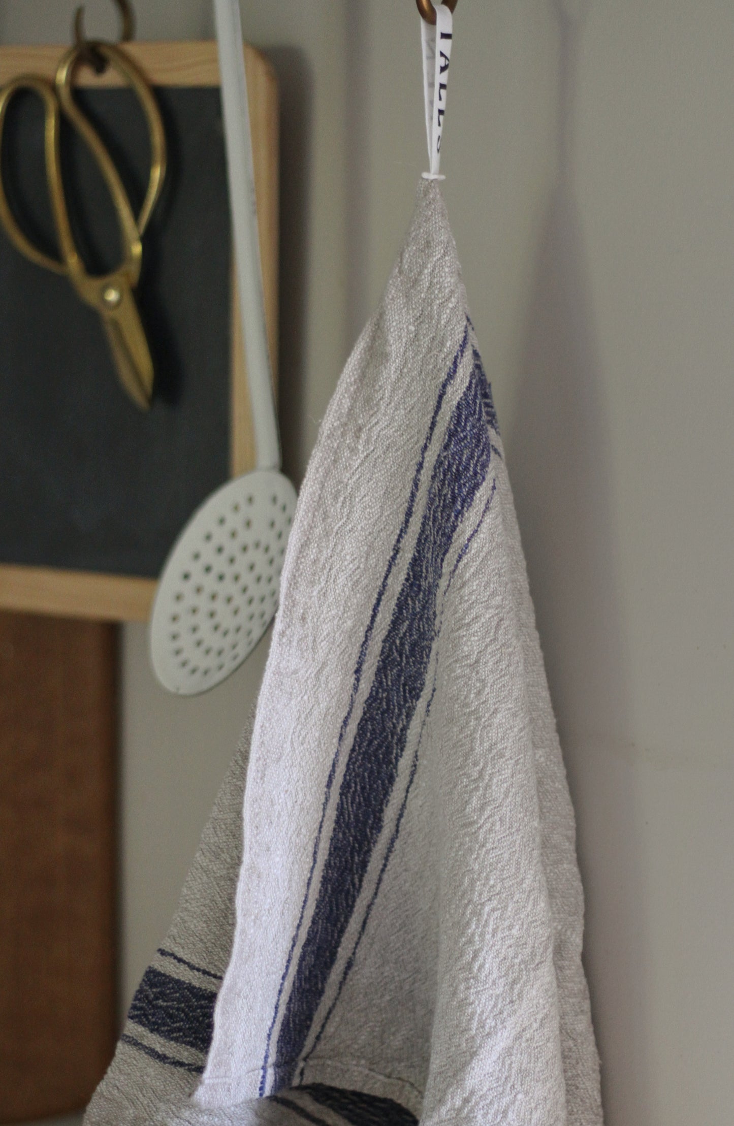 Rustic Linen Tea Towel - Blue