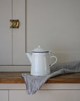 white enamel coffee  pot