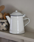 white enamel coffee  pot