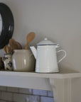 white enamel coffee  pot
