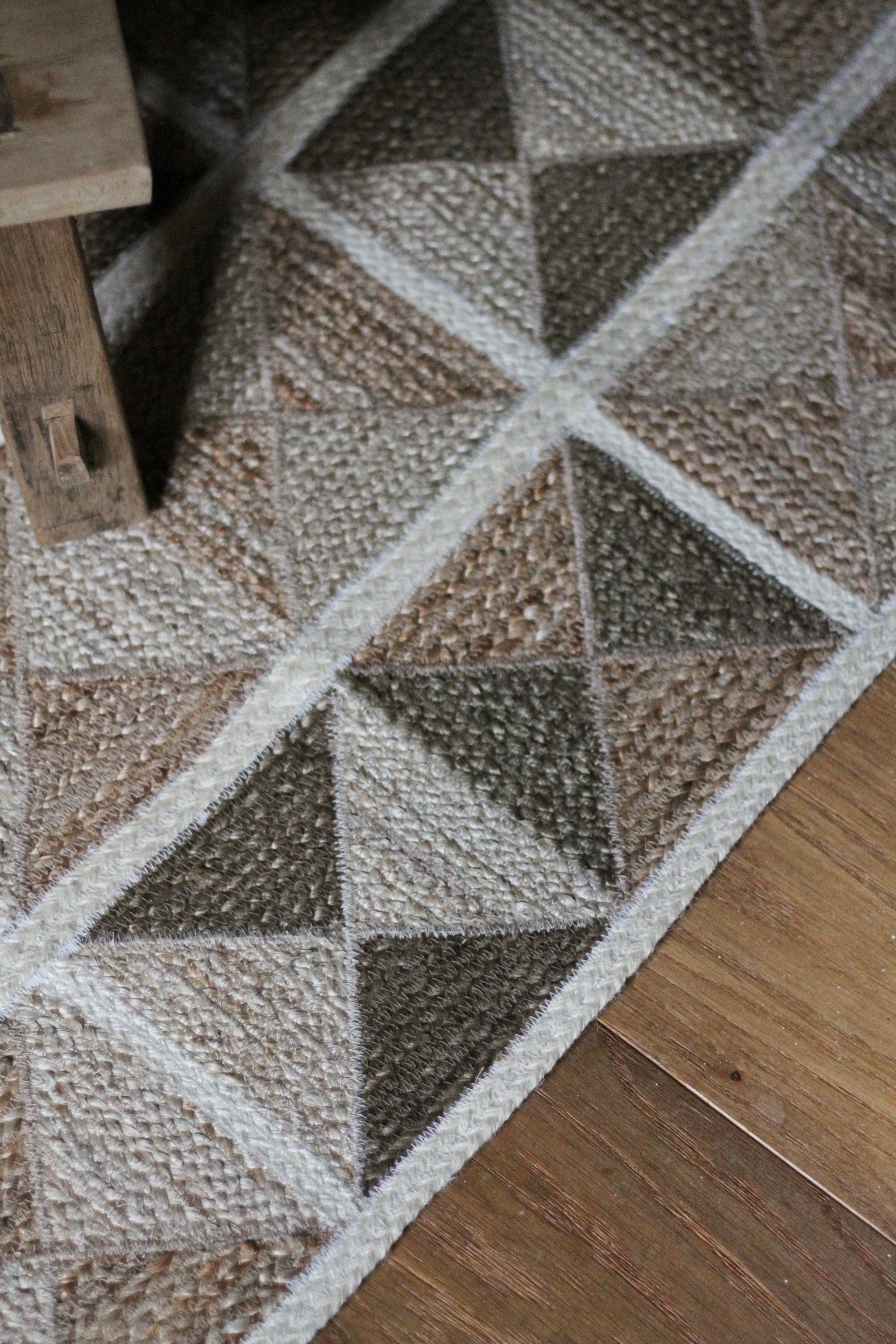 harlequin design in neutral shades of jute 