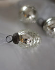 silver mini glass bauble set of three