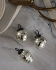 silver mini glass bauble set of three