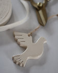 handmade ceramic turtle dove tree decoration 