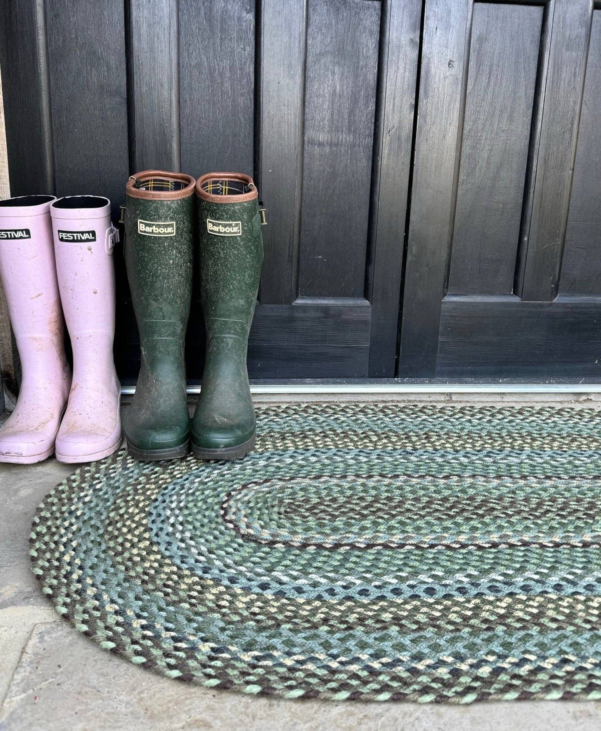 moss braided rug