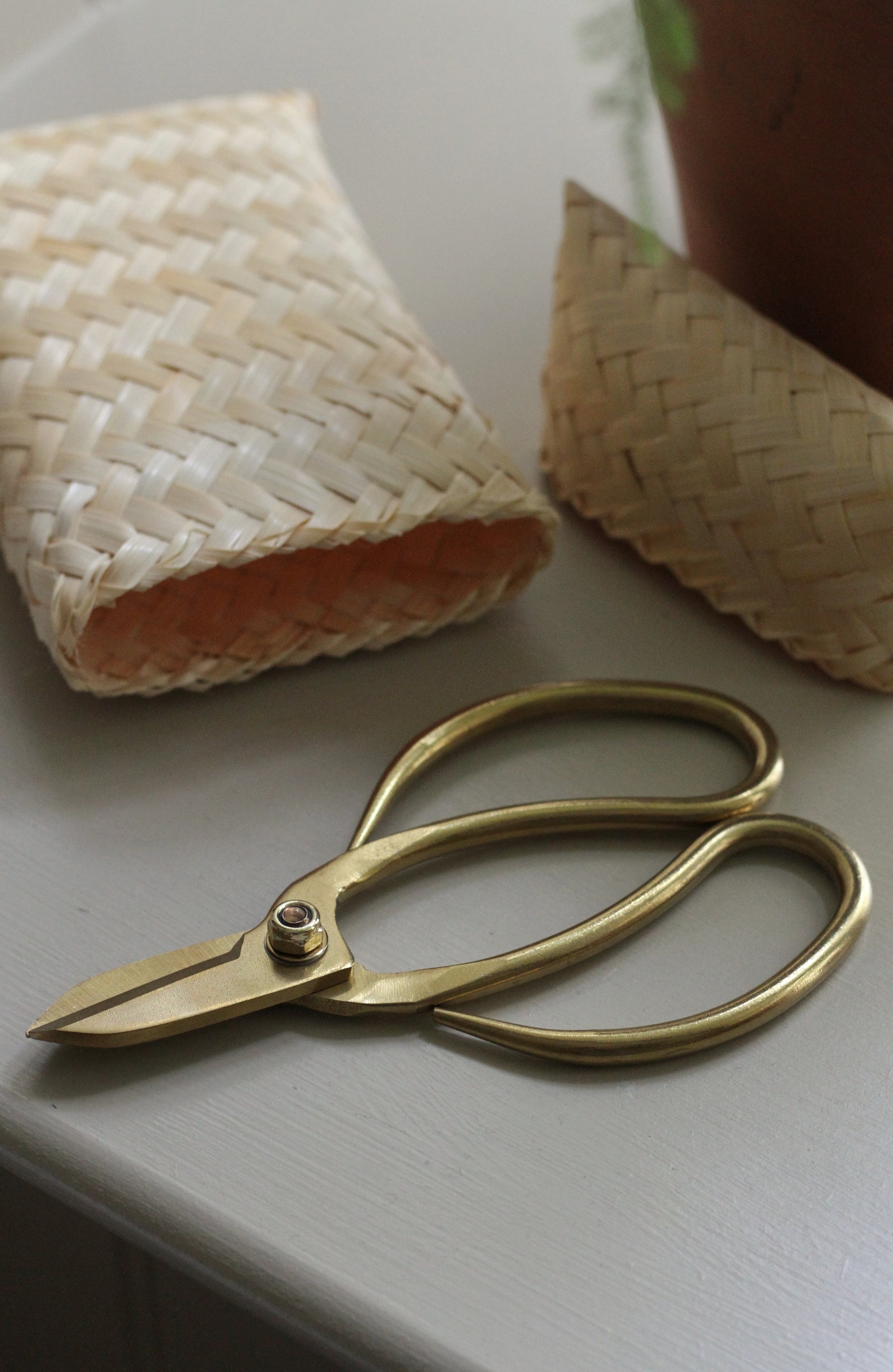 brass effect garden scissors