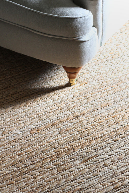 plaited style jute rug