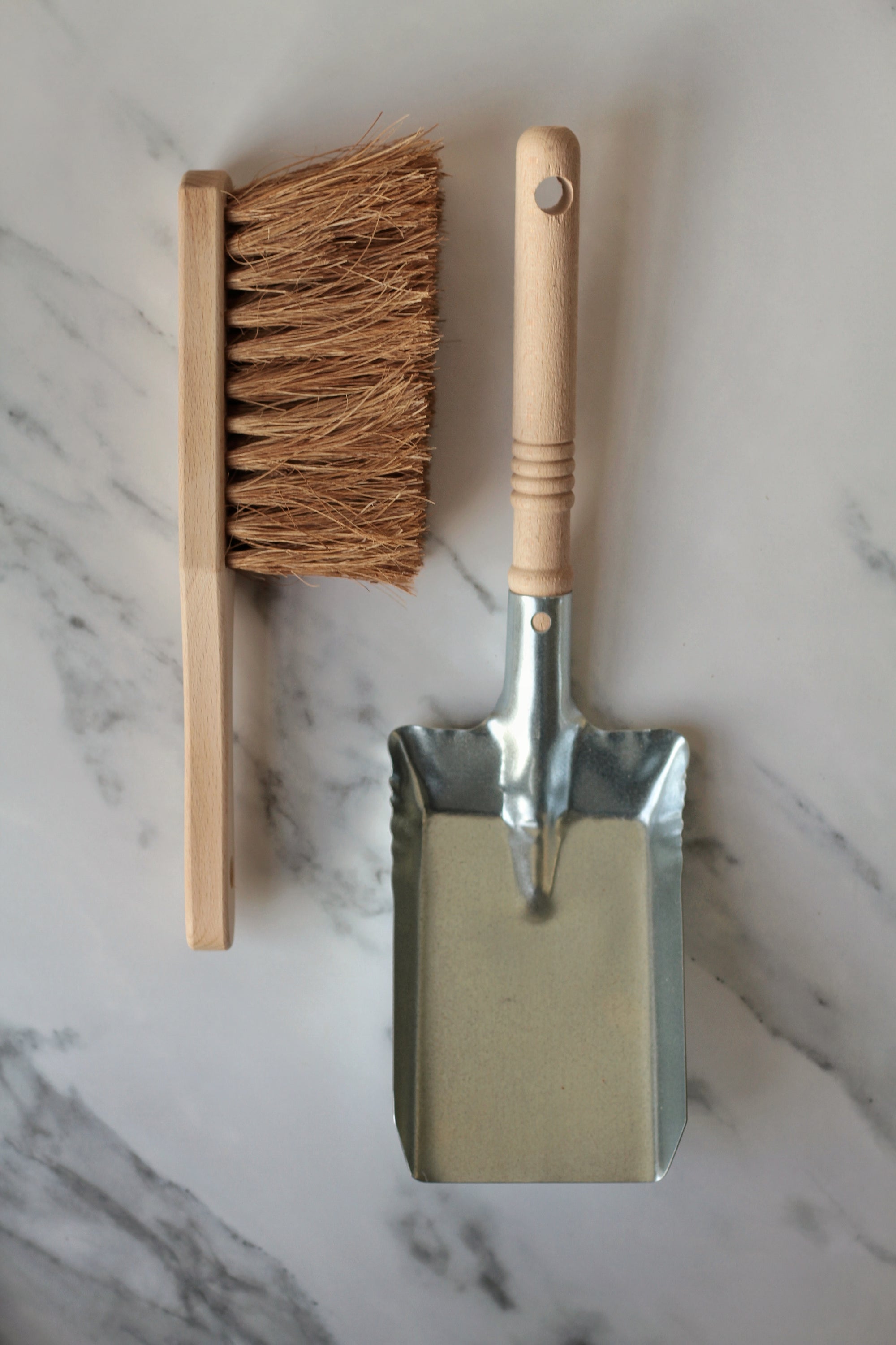 long handled dustpan with brush