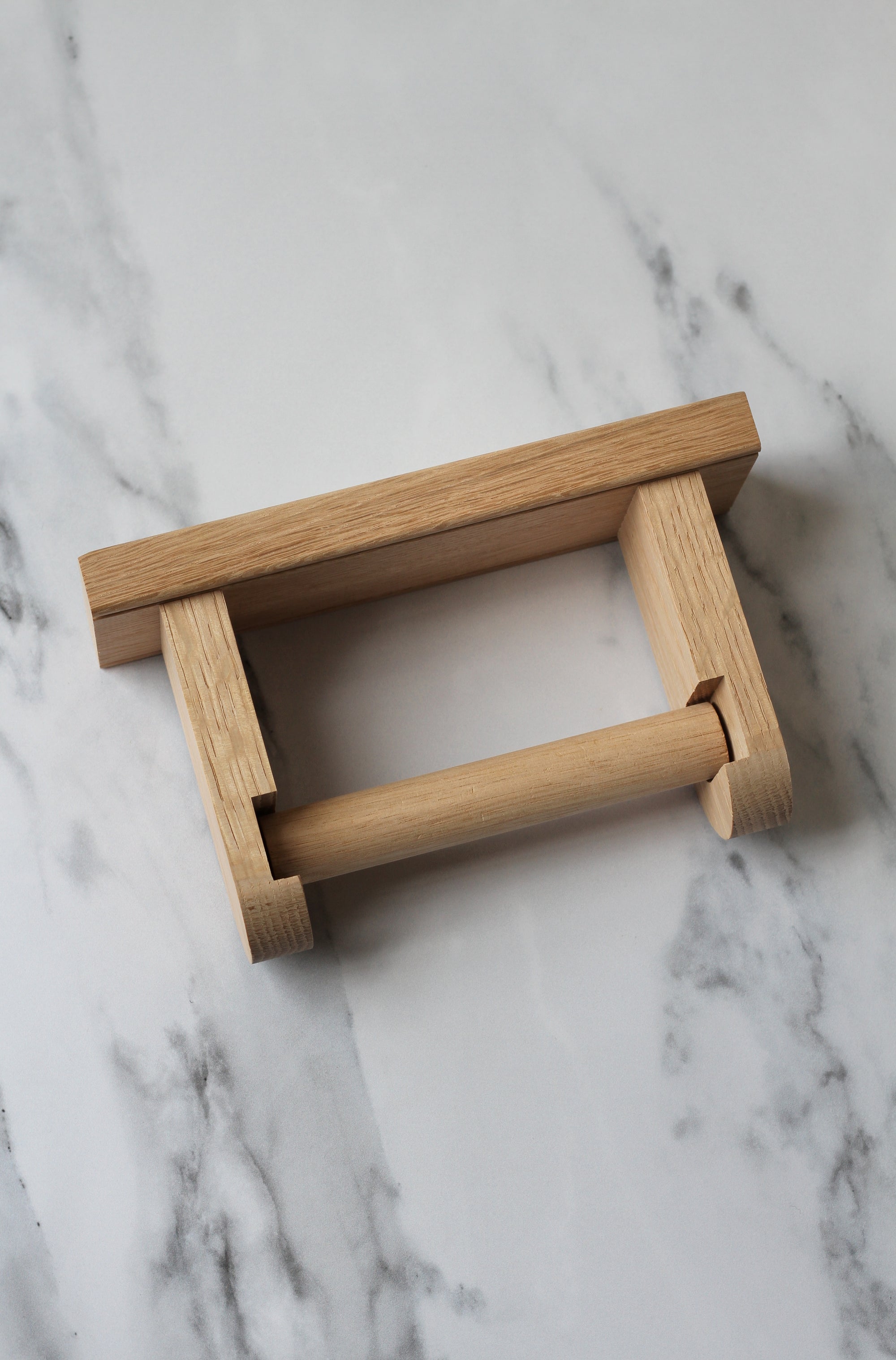 oak toilet roll holder to wall hang