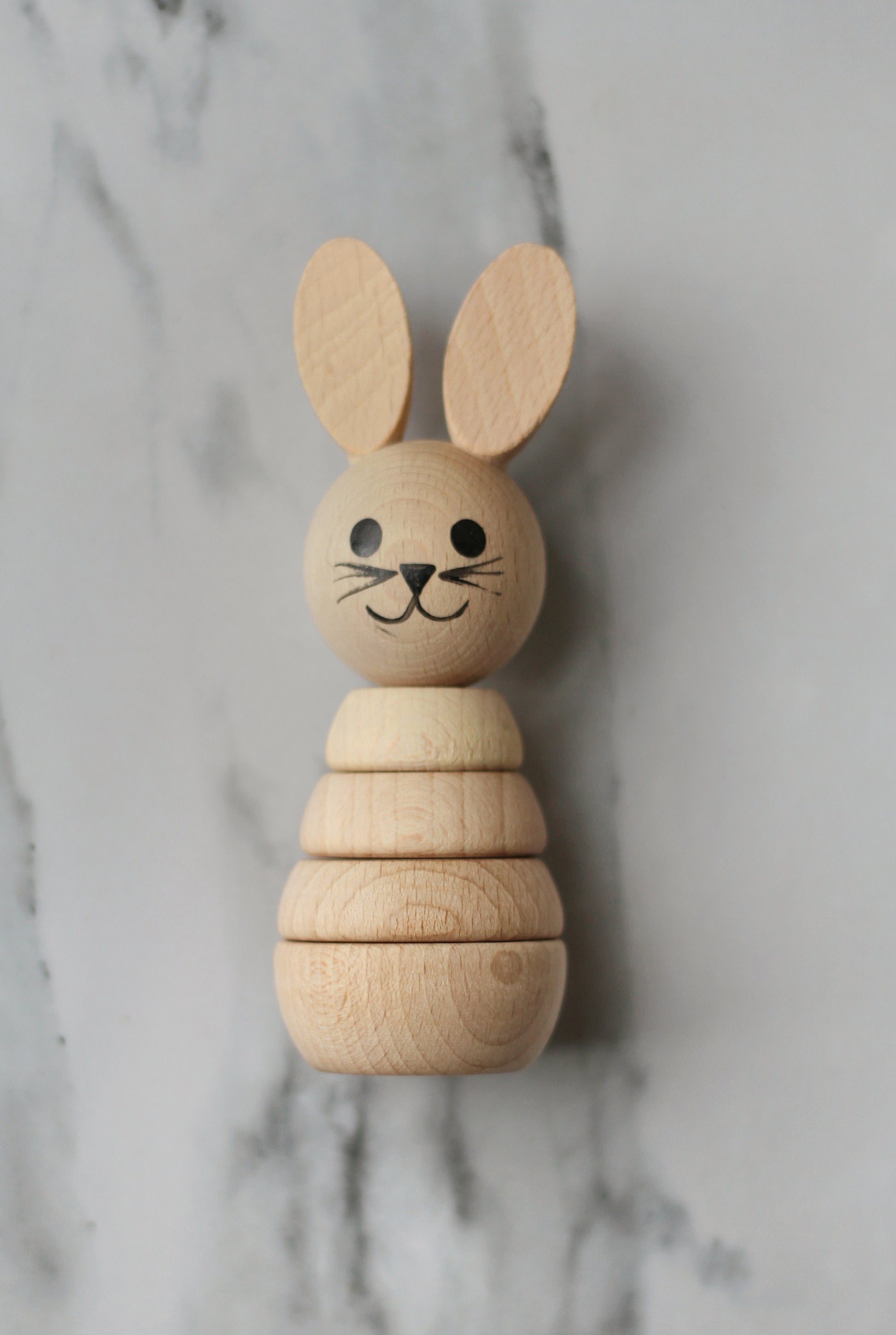 wooden bunny stacking toy