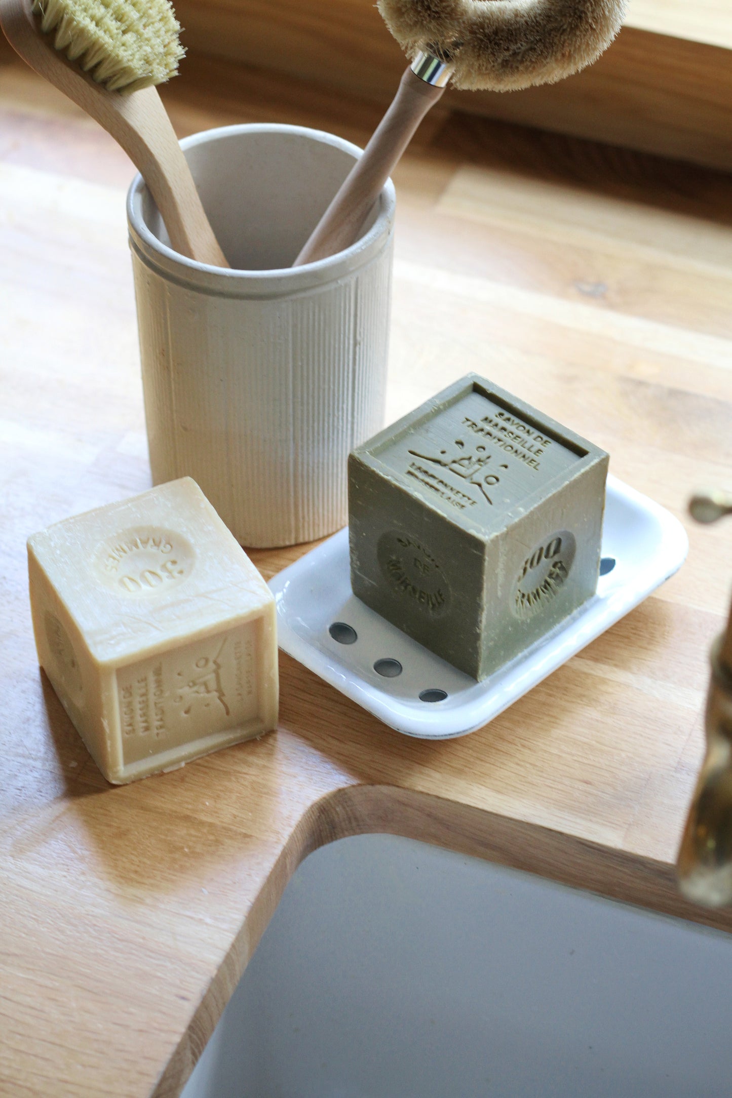 natural french soap cube available in olive scent or natural