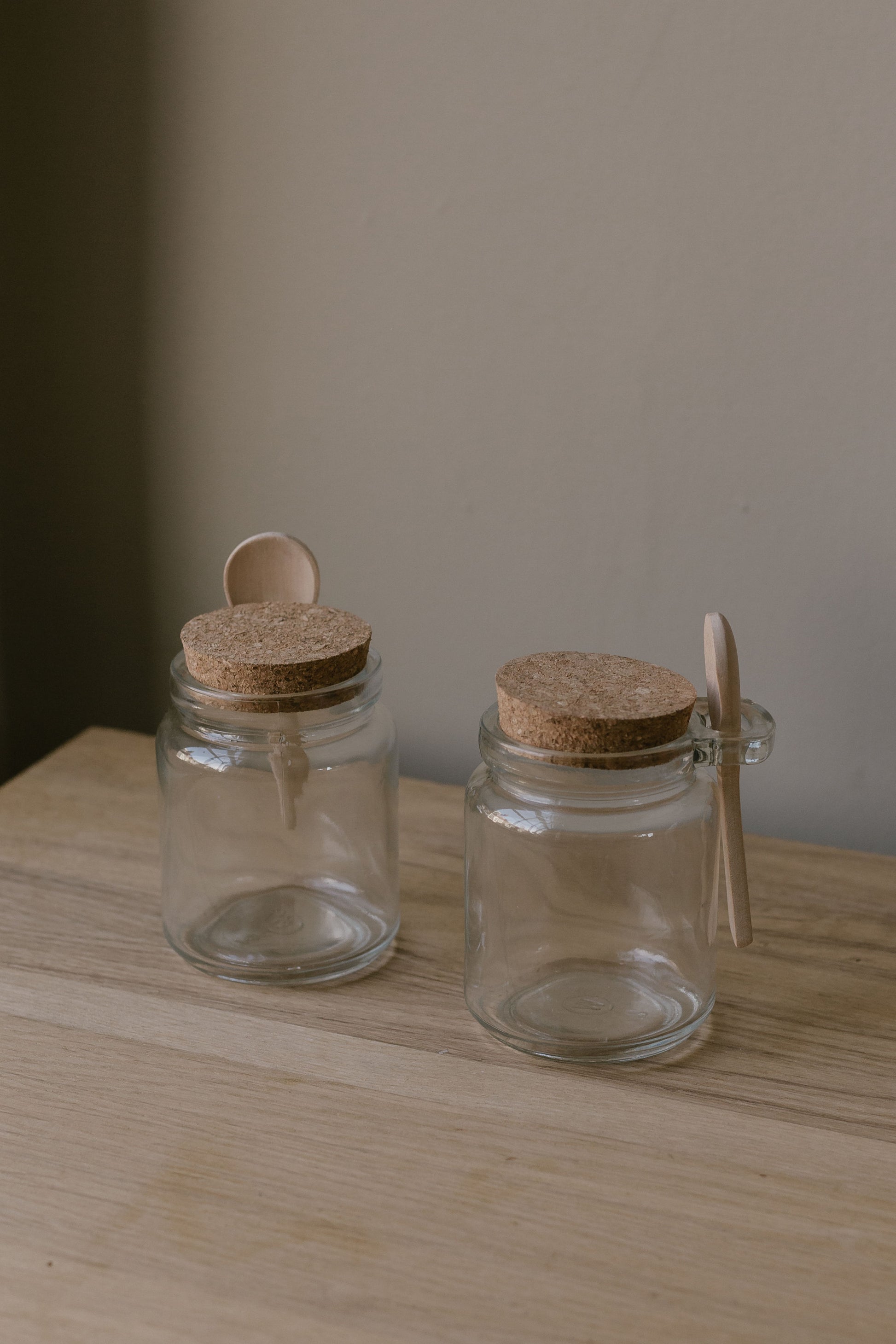mini glass sprinkle jar with cork lid