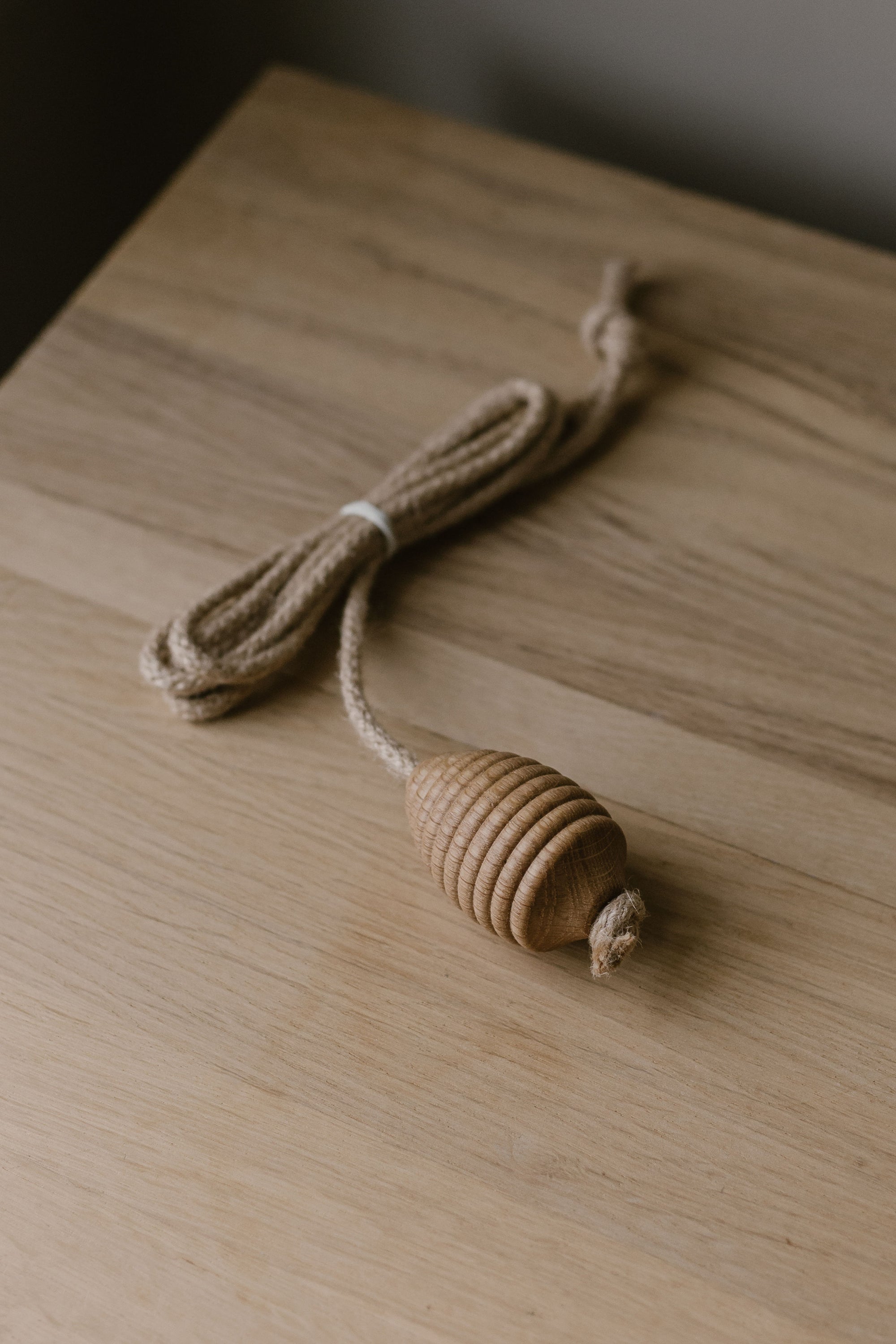 handmade oak beehive light pull