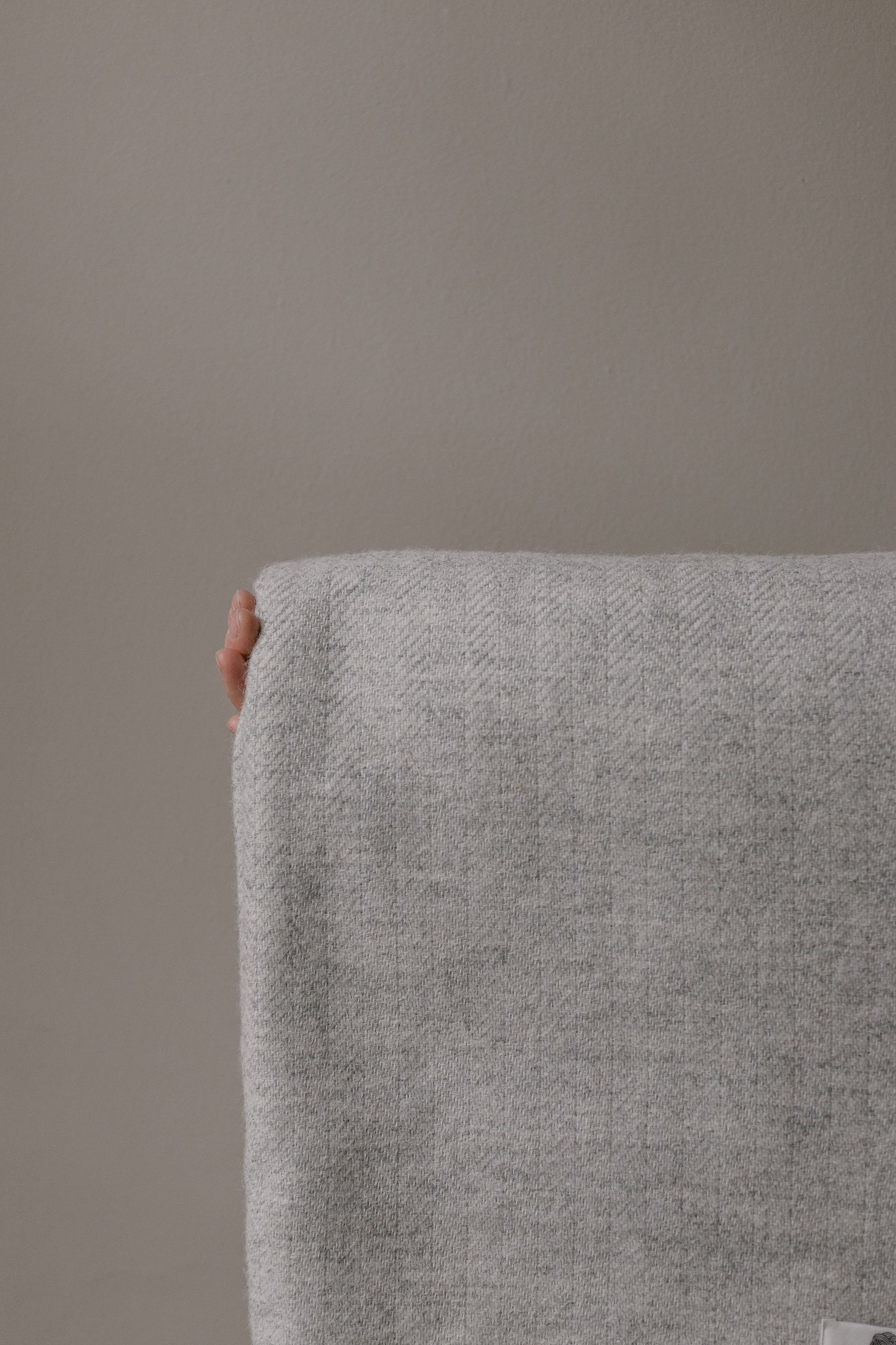 pale grey wool blanket handmade