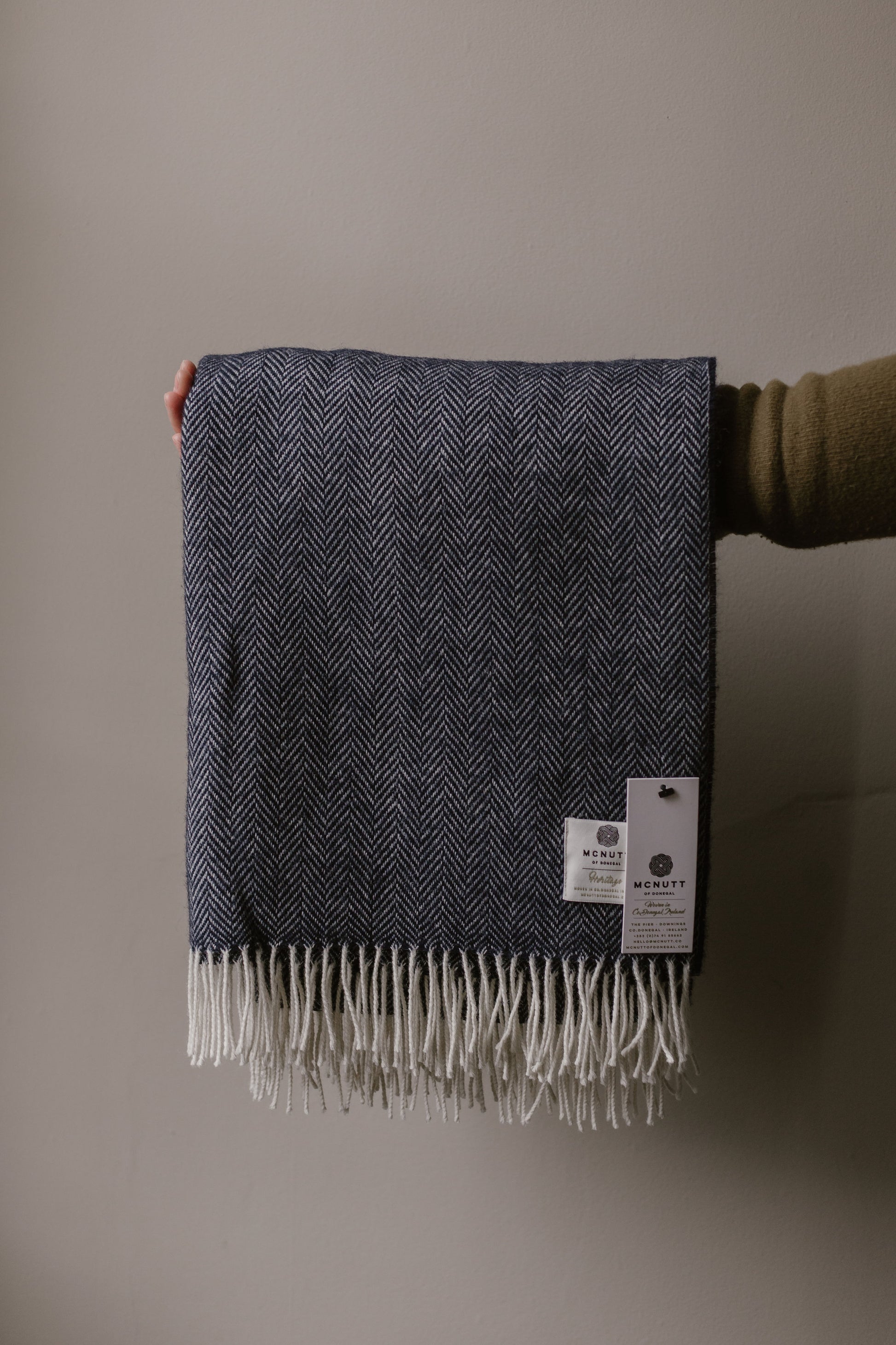 blue handmade wool blanket