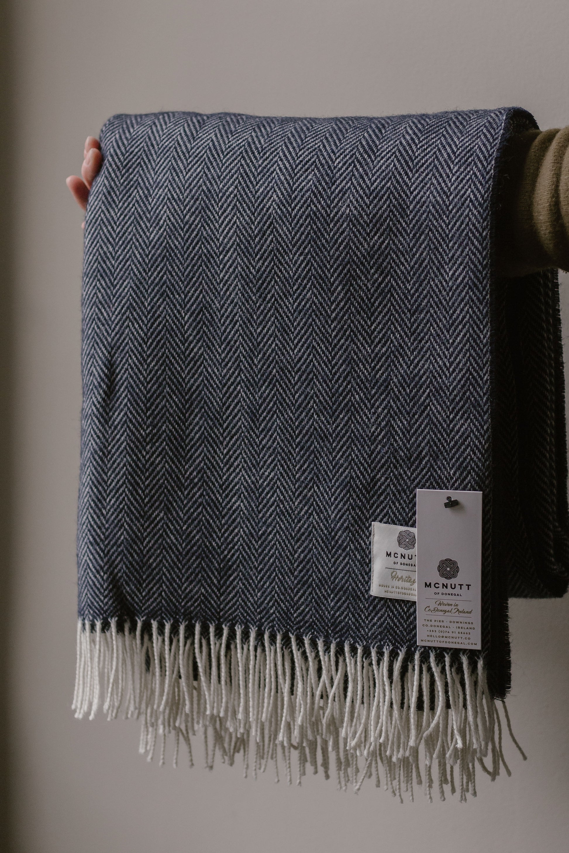 blue handmade wool blanket