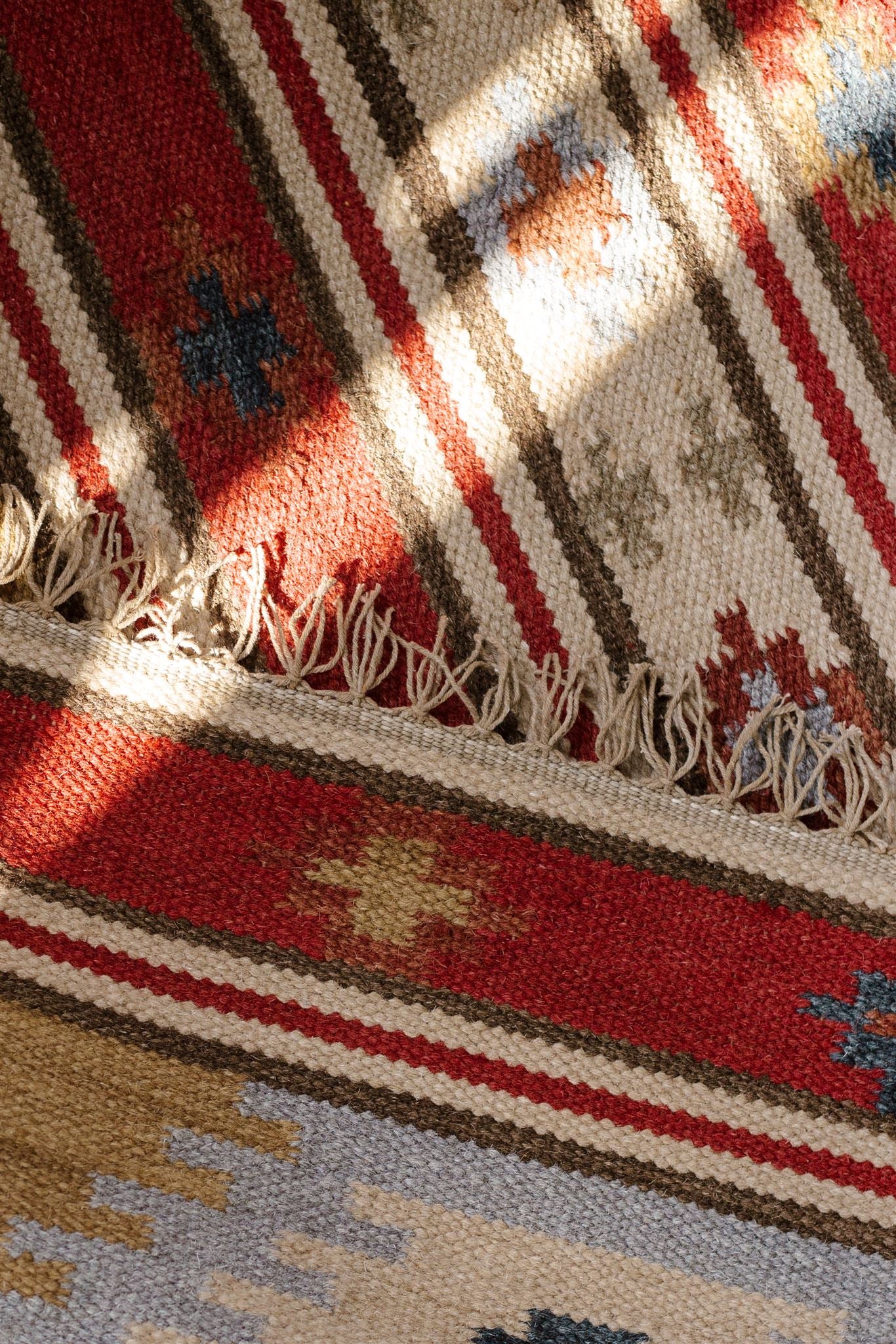 Handmade red kilim rug