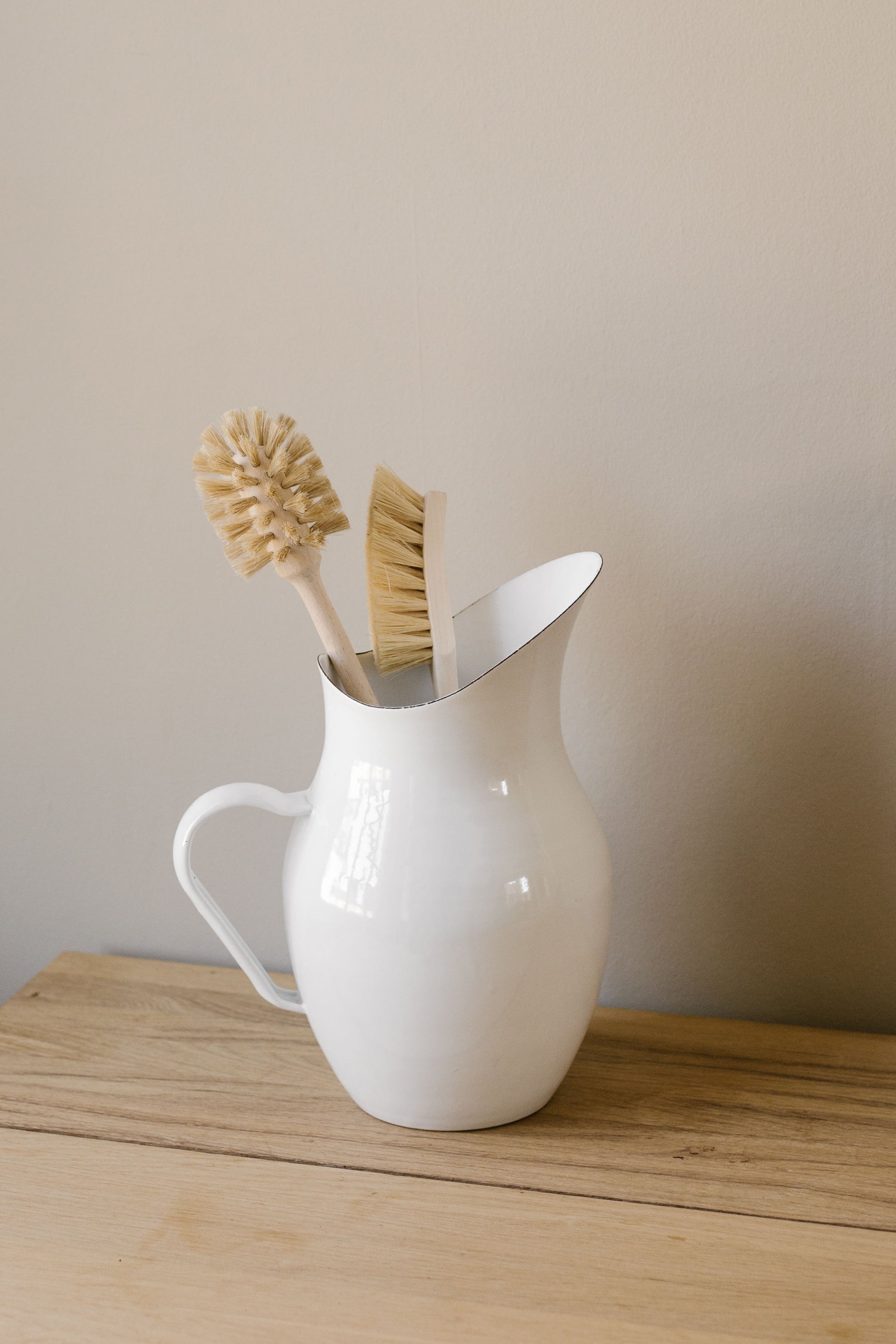 enamel white jug pitcher