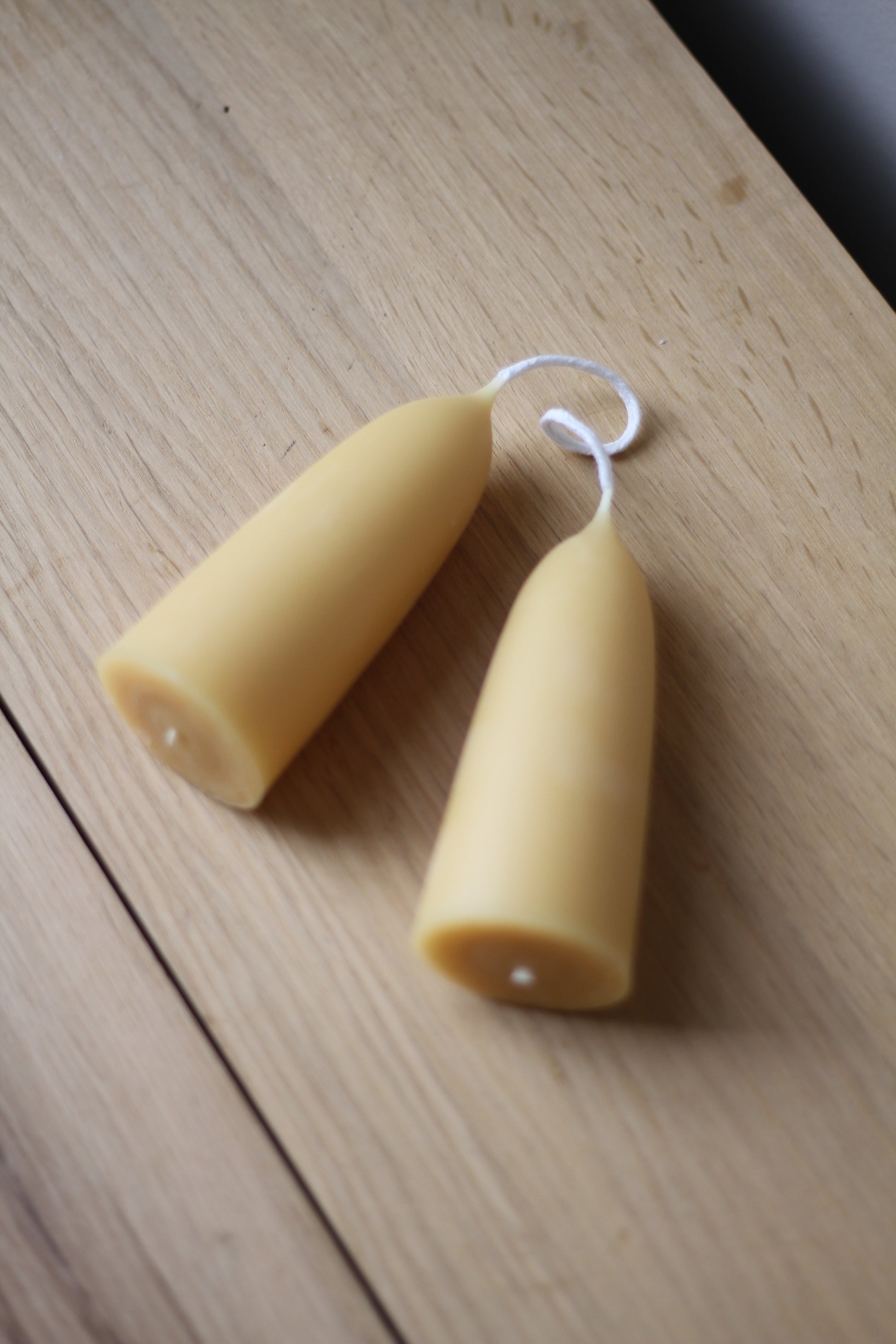 hand dipped stubby candles sold as a pair available in two sizes