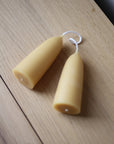 hand dipped stubby candles sold as a pair available in two sizes