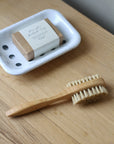 oiled beechwood long handle nail brush 