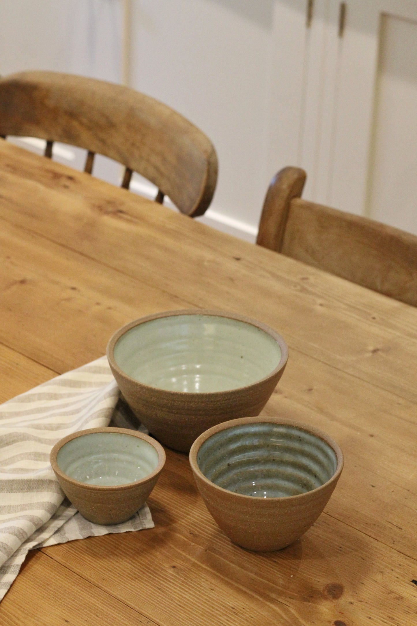 Leach Pottery handmade prep bowl in dolomite glaze