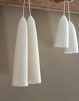 stubby candle sold as a pair white hand dipped